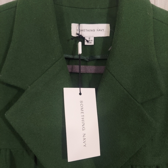 NWT Something Navy Wool Blend Gemma Coat | Green | Size Small - Picture 11 of 13